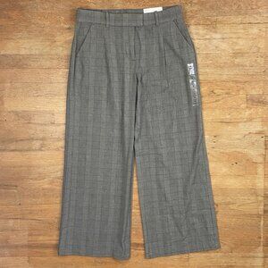 American Eagle Pants Size 10 NWT Houndstooth Plaid Wide Leg Stretch High Rise  B